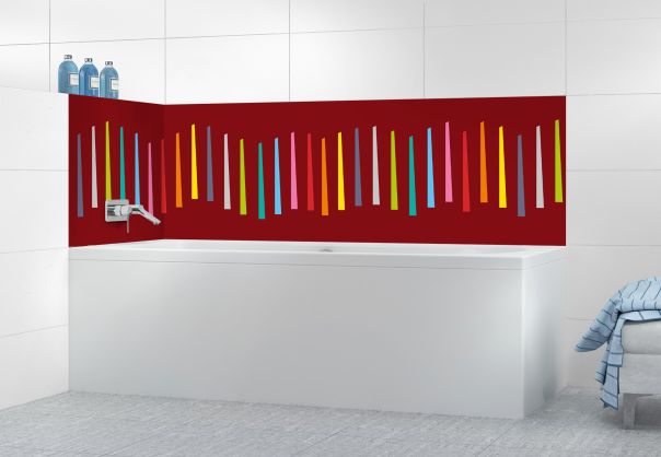 Panneau de bain Barres colorées couleur Rouge grenat
