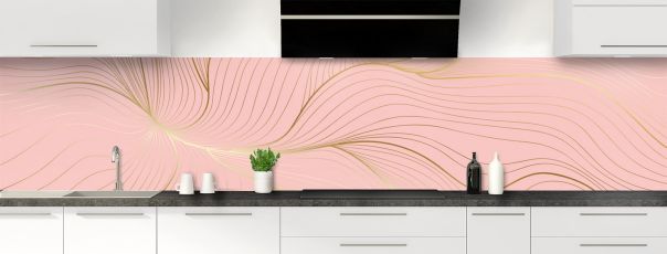 Crédence de cuisine Volupté couleur Quartz rose panoramique motif inversé