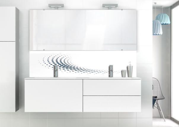 Panneau vasque Nuage de points couleur Bleu nuit motif inversé