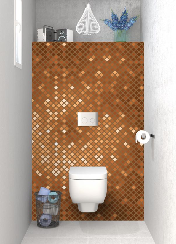 Panneau WC Diamants brillants couleur Cannelle motif inversé