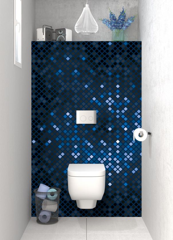 Panneau WC Diamants brillants couleur Bleu nuit