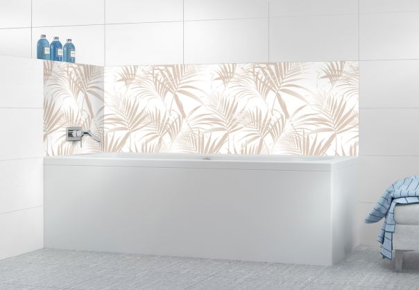 Panneau de bain Feuilles tropicales couleur Grège