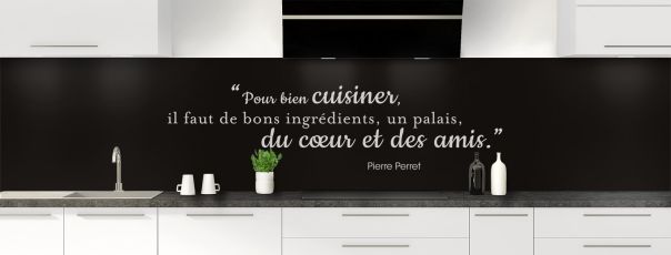 Crédence de cuisine Bien cuisiner couleur Noir panoramique