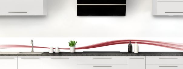 Crédence de cuisine Ruban couleur couleur Rose grenade frise motif inversé