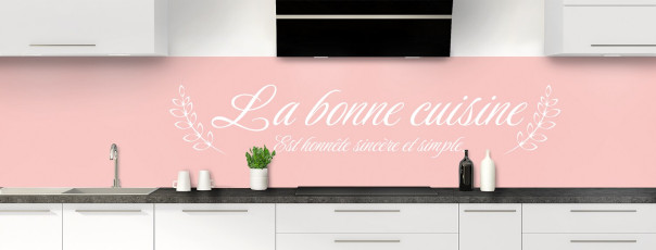 Crédence de cuisine La cuisine est un art couleur Quartz rose panoramique