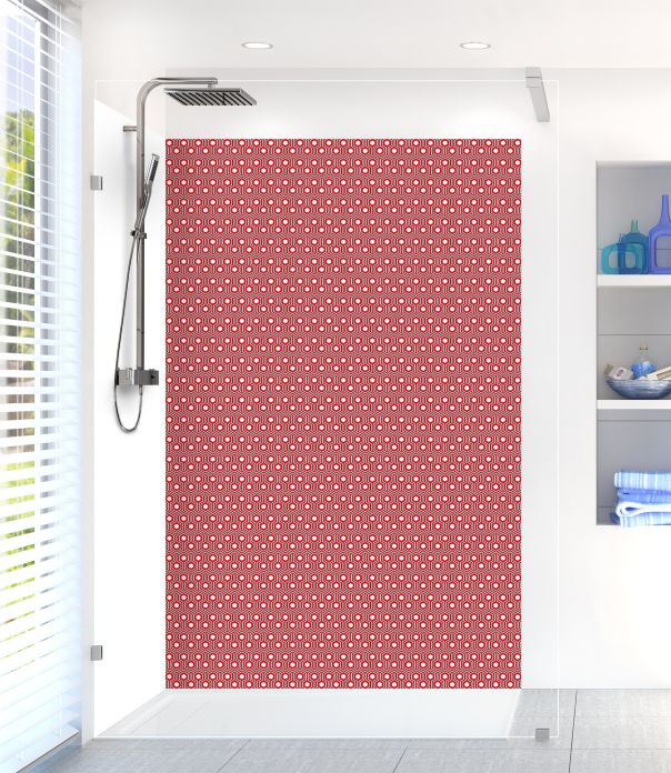Panneau de douche Hexagones  couleur Rouge vermillon
