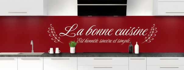 Crédence de cuisine La cuisine est un art couleur Rouge grenat panoramique