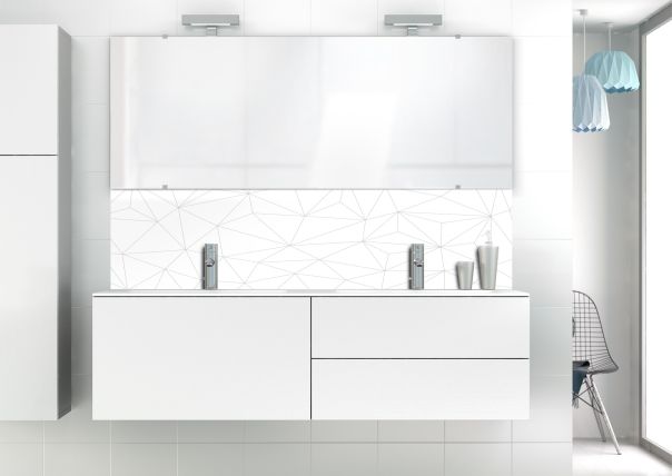 Décor lave main original avec tracés en réseau comme une constellation pour une salle de bain graphique