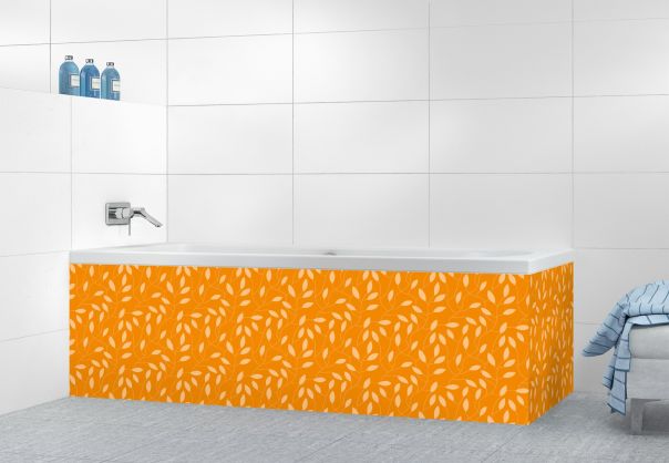 Panneau tablier de bain Rideau de feuilles  couleur Citrouille