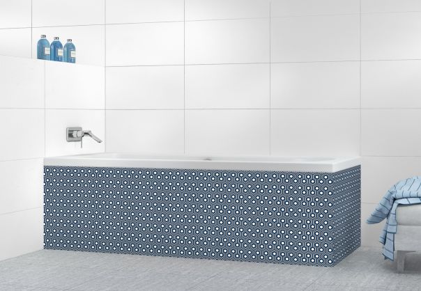 Panneau tablier de bain Hexagones  couleur Bleu nuit