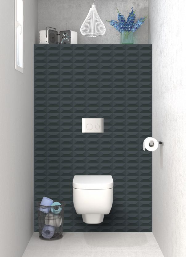 Panneau WC Briques en relief couleur Gris anthracite