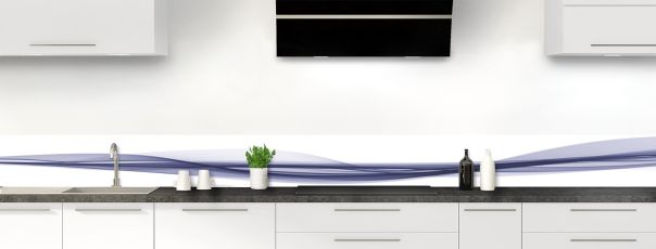 Crédence de cuisine Vaguelette couleur Bleu électrique frise motif inversé
