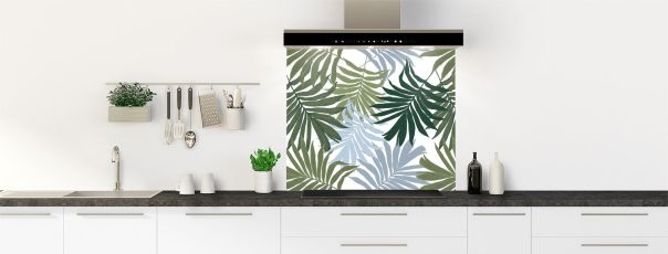 Fonds de hotte vert avec un motif de feuilles original et design