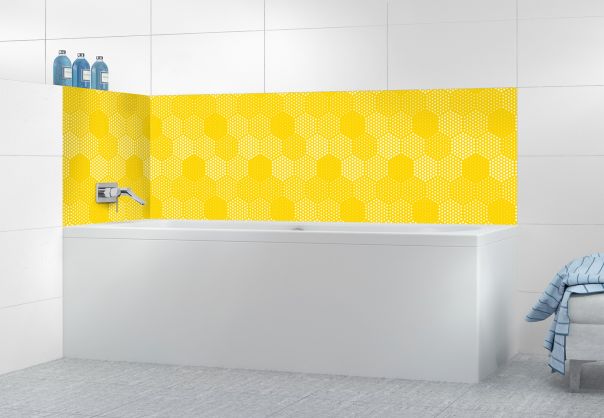 Panneau de bain Camaïeu hexagone couleur Mimosa