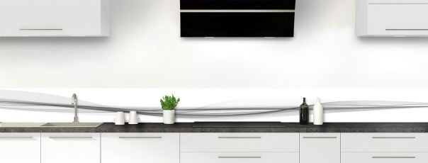 Crédence de cuisine Vaguelette couleur Gris perle frise