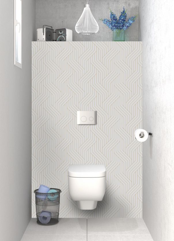 Panneau WC Entrelacs doré couleur Gris perle