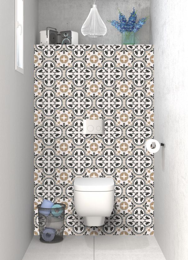 Panneau WC Carreaux de ciment Riad ocre