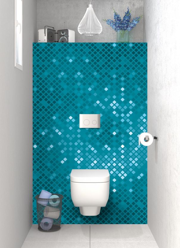 Panneau WC Diamants brillants couleur Bleu paon