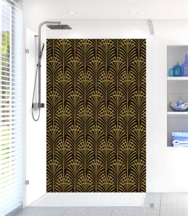 Panneau de douche Feuilles de palme couleur Curcuma
