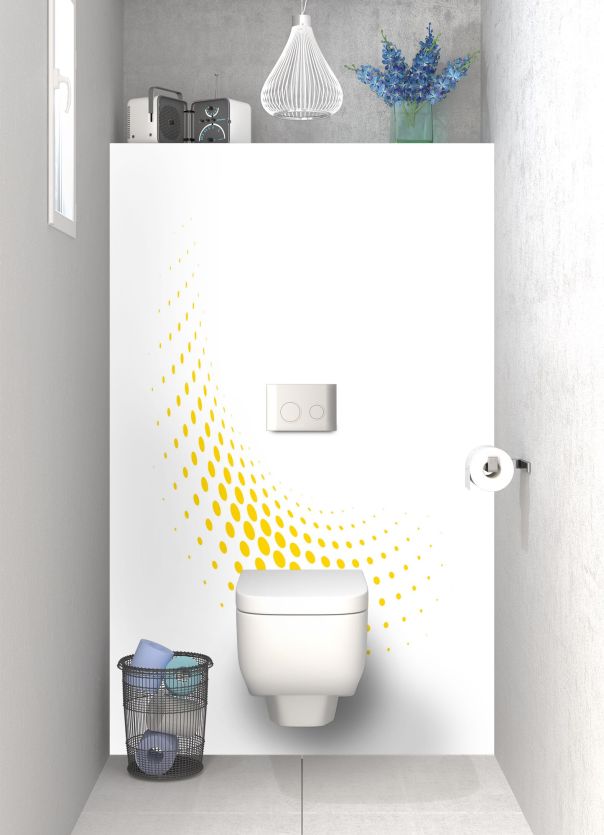 Panneau WC Nuage de points couleur Mimosa