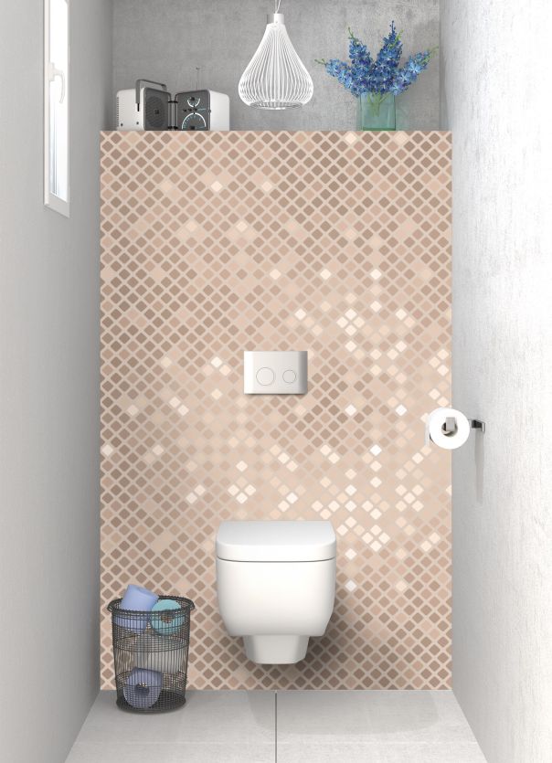 Panneau WC Diamants brillants couleur Grège