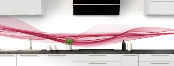 Crédence de cuisine Vaguelette couleur Saphir rose panoramique