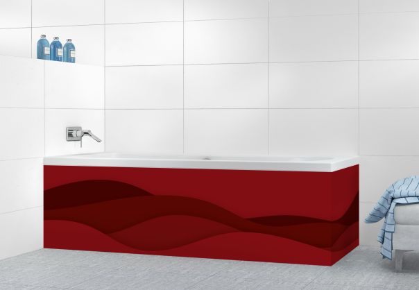 Panneau tablier de bain Vagues couleur Rouge grenat