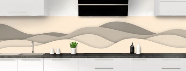 Crédence de cuisine Vagues couleur Dune panoramique motif inversé
