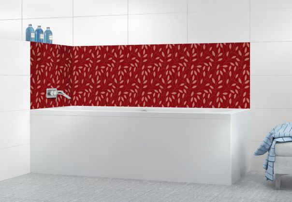 Panneau de bain Rideau de feuilles  couleur Rouge grenat