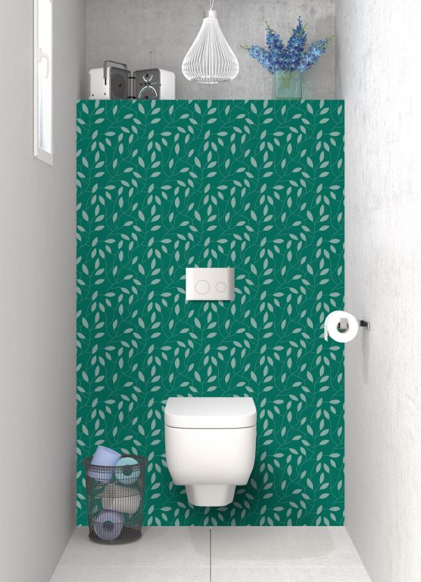 Panneau WC Rideau de feuilles  couleur Vert jade