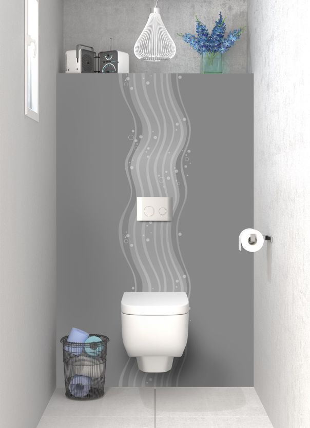 Panneau WC Vagues design couleur Gris pierre