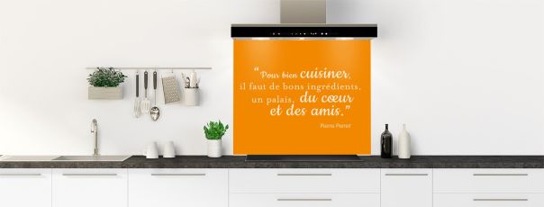 Crédence de cuisine Bien cuisiner couleur Citrouille fond de hotte