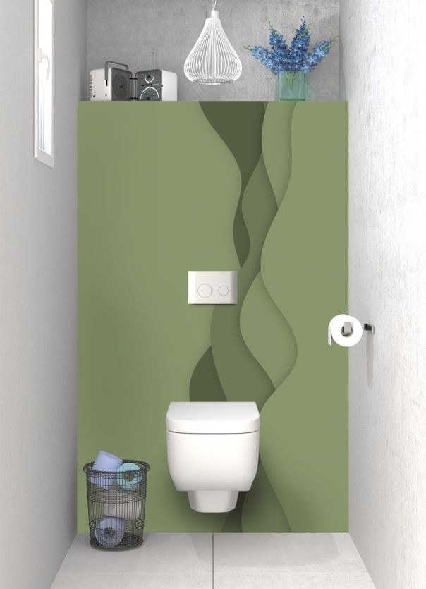 Panneau WC Vagues couleur Vert sauge