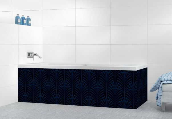 Panneau tablier de bain Feuilles de palme couleur Bleu nuit