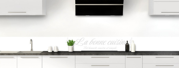 Crédence de cuisine La cuisine est un art couleur Blanc frise
