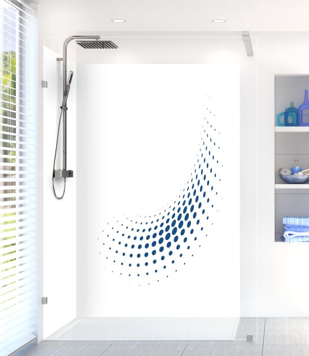 Panneau de douche Nuage de points couleur Bleu électrique motif inversé