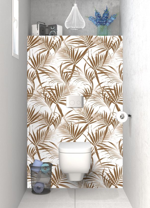 Panneau WC Feuilles tropicales couleur Cannelle