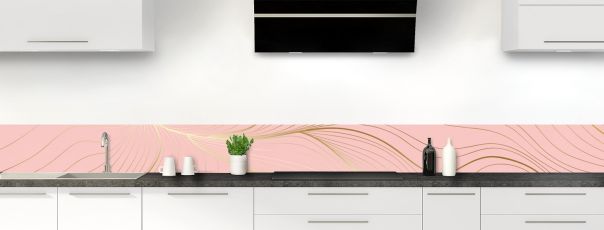 Crédence de cuisine Volupté couleur Quartz rose frise motif inversé