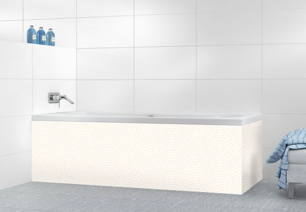 Panneau tablier de bain Mosaïque petits cœurs couleur Dune