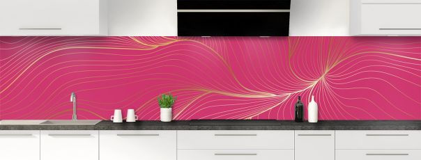 Crédence de cuisine Volupté couleur Saphir rose panoramique