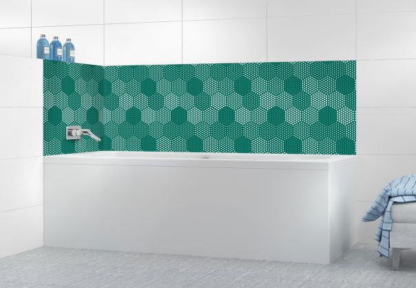 Panneau de bain Camaïeu hexagone couleur Vert jade