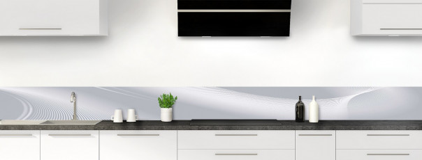 Crédence de cuisine Volute couleur gris métal dosseret motif inversé