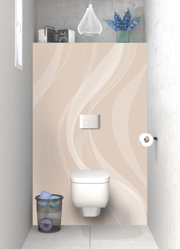 Panneau WC Voilage couleur Grège motif inversé