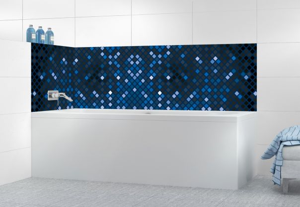 Panneau de bain Diamants brillants couleur Bleu nuit motif inversé