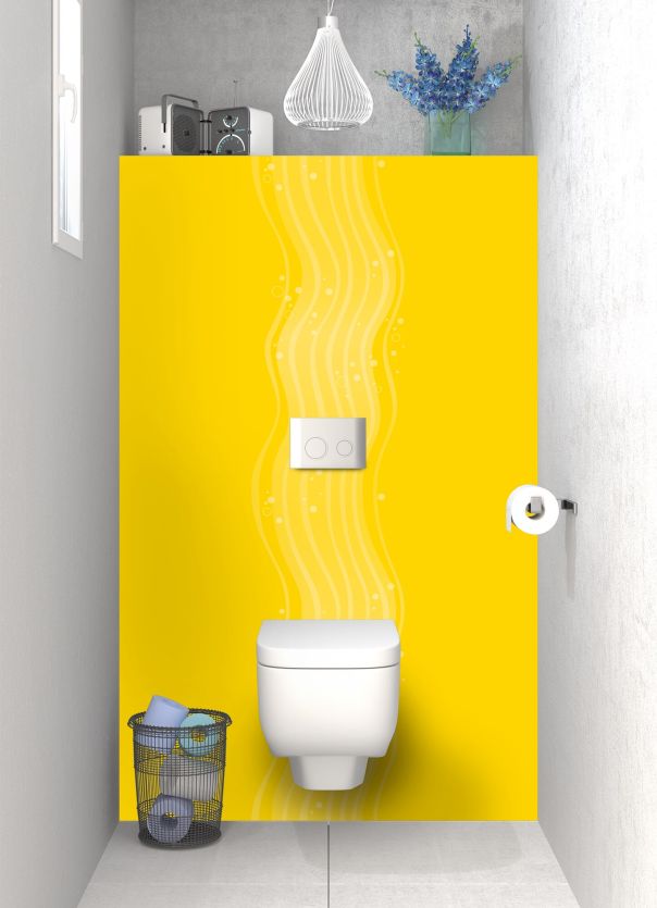 Panneau WC Vagues design couleur Mimosa
