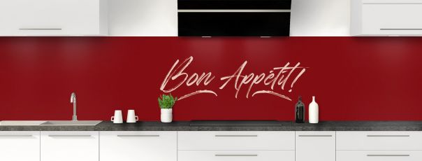 Crédence de cuisine Bon appétit couleur Rouge grenat panoramique