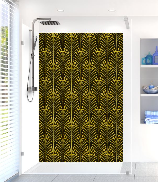 Panneau de douche Feuilles de palme couleur Mimosa