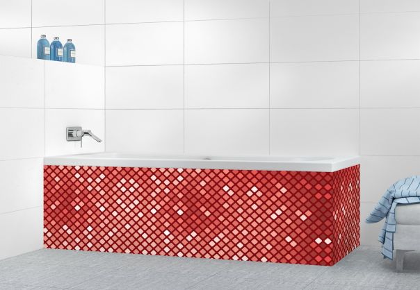 Panneau tablier de bain Diamants brillants couleur Rouge grenat