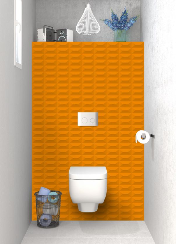 Panneau WC Briques en relief couleur Citrouille