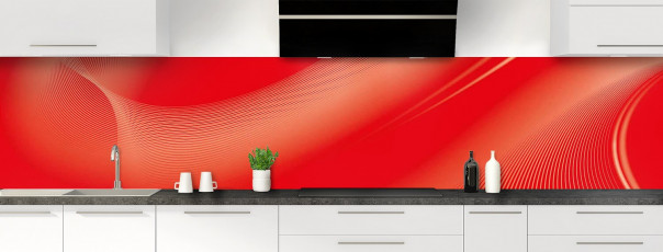 Crédence de cuisine Volute couleur rouge vif panoramique